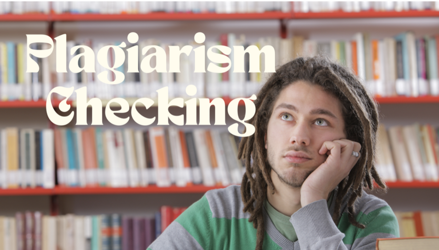 A guy with dreadlocks ponders the mysteries of plagiarism checking.