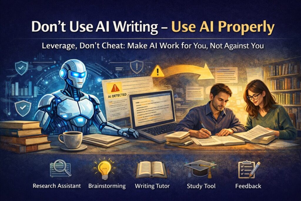 A header image for don't use AI for writing - use AI properly