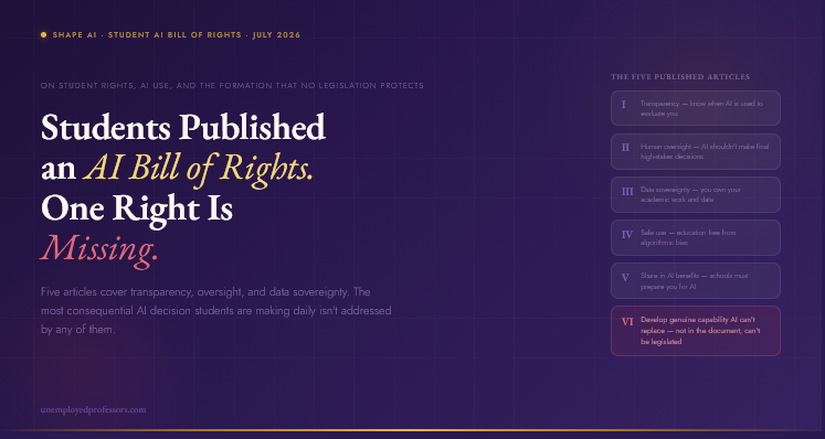 Students Published an AI Bill of Rights. The Most Important Right Isn’t In It.