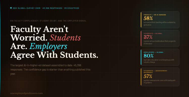 58% of Faculty Aren’t Worried Their Teaching Will Be Outdated by Graduation. Their Students Are. So Are 80% of Employers.